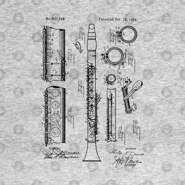 1894 Clarinet Vintage Patent by MadebyDesign